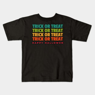 Trick Or Treat Happy Halloween Retro Halloween Design Kids T-Shirt